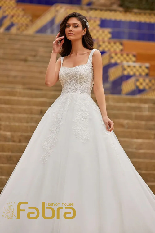 مدل لباس عروس اسکارلت با دانتل